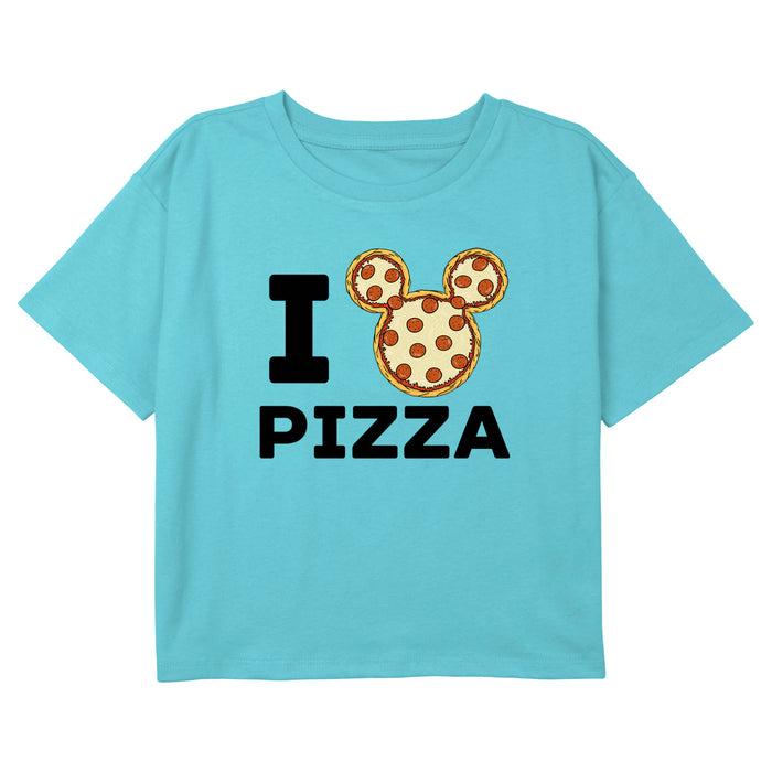 fifth sun Girl's Mickey & Friends I Love Pizza T-Shirt