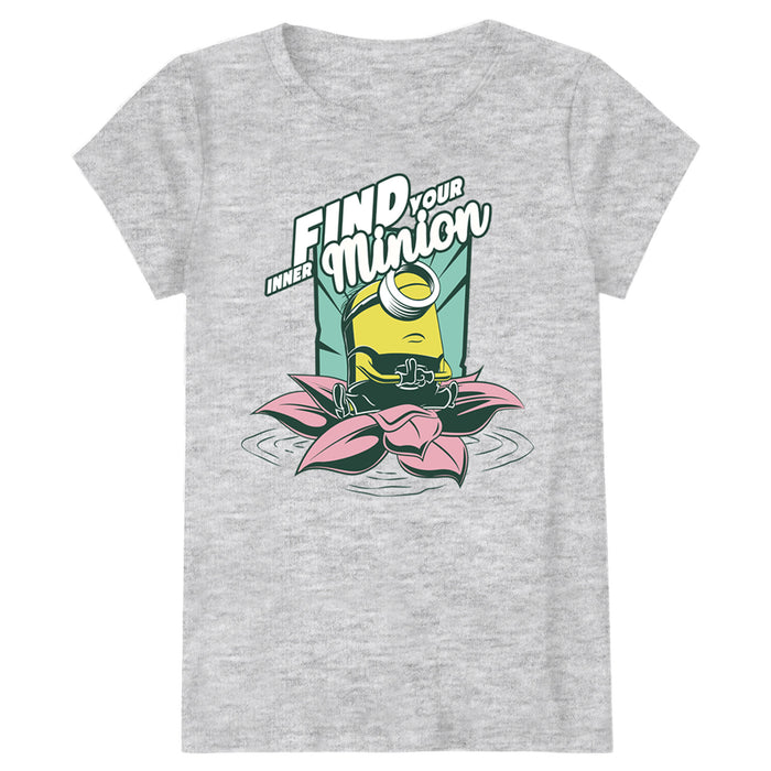 fifth sun Girl's Minions: The Rise of Gru Stuart Find Your Inner Minion T-Shirt
