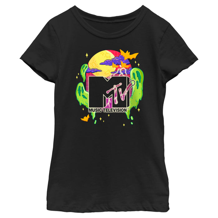 fifth sun Girl's MTV Colorful Halloween Logo T-Shirt