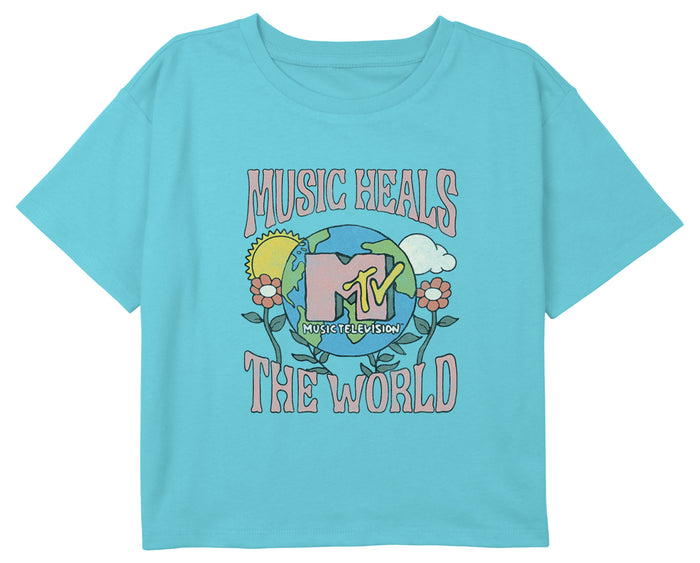 fifth sun Girl's MTV Music Heals the World Logo T-Shirt