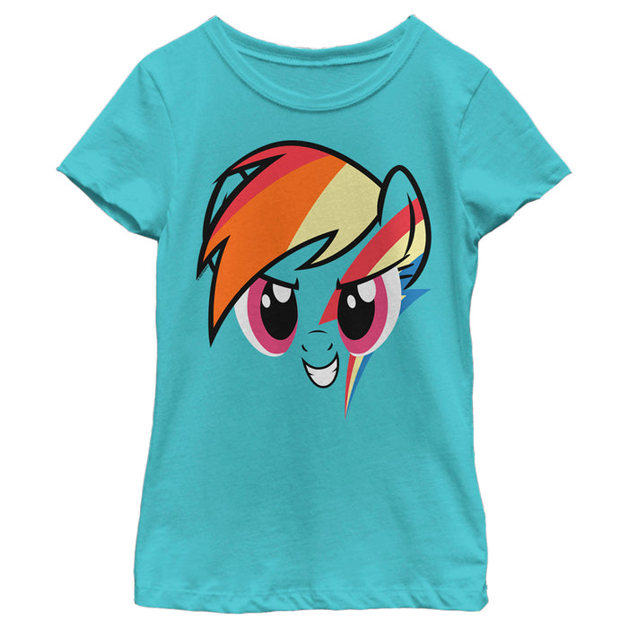 fifth sun Girl's My Little Pony Rainbow Dash Face T-Shirt