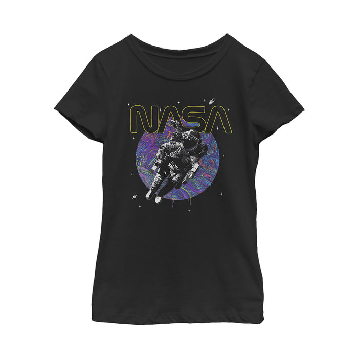 fifth sun Girl's NASA Astronaut Space Swirl T-Shirt