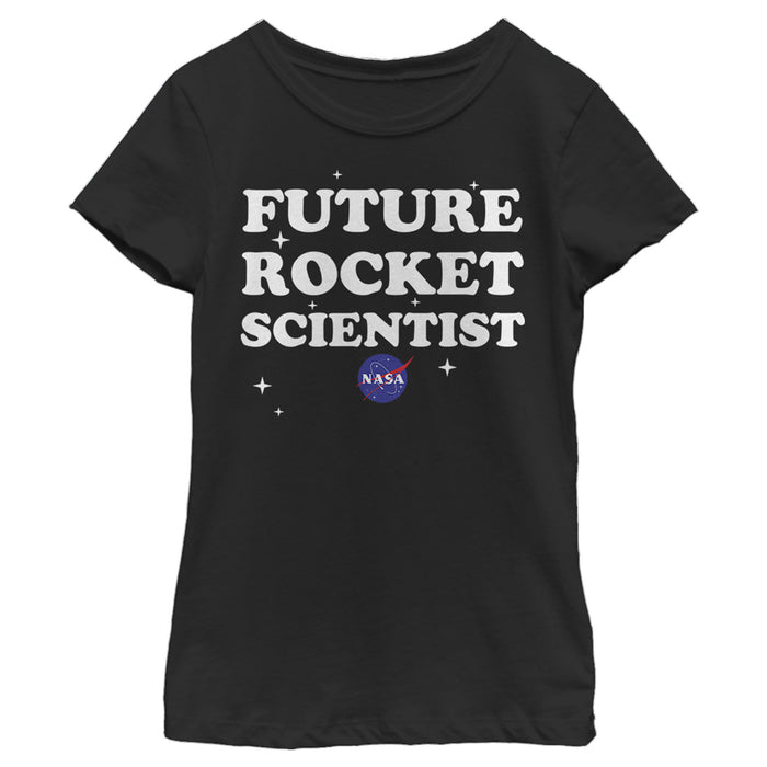 fifth sun Girl's NASA Future Rocket Scientist of the Stars T-Shirt