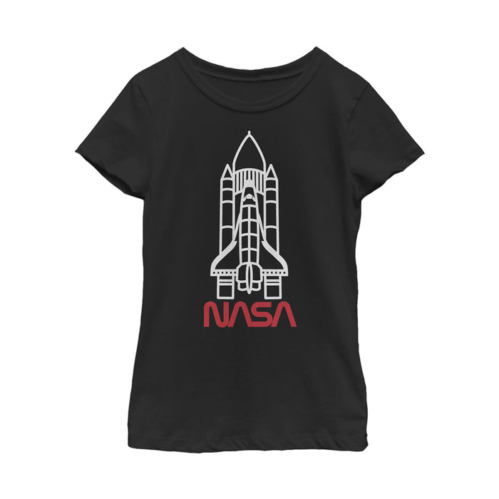 fifth sun Girl's NASA Minimal Rocket Launch T-Shirt