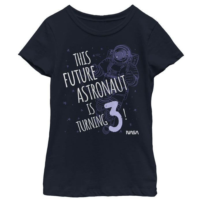 fifth sun Girl's NASA This Future Astronaut Is Turning Outline Sketch T-Shirt