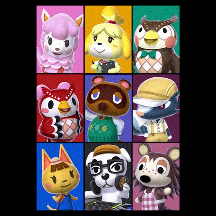 Fifth Sun Girl's Nintendo Animal Crossing Character Grid T-Shirt
