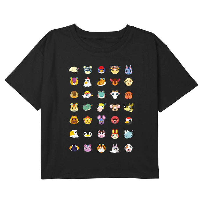 fifth sun Girl's Nintendo Animal Crossing Character Heads T-Shirt
