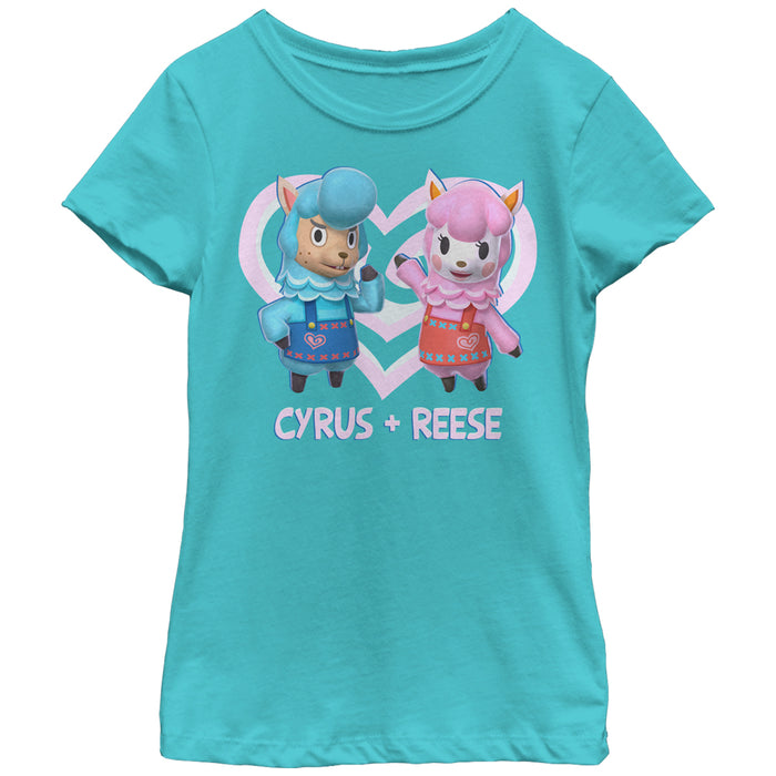 fifth sun Girl's Nintendo Animal Crossing Cyrus and Reese T-Shirt