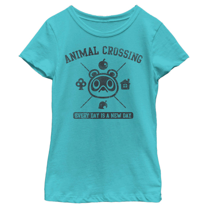 fifth sun Girl's Nintendo Animal Crossing Every Day is a New Day T-Shirt