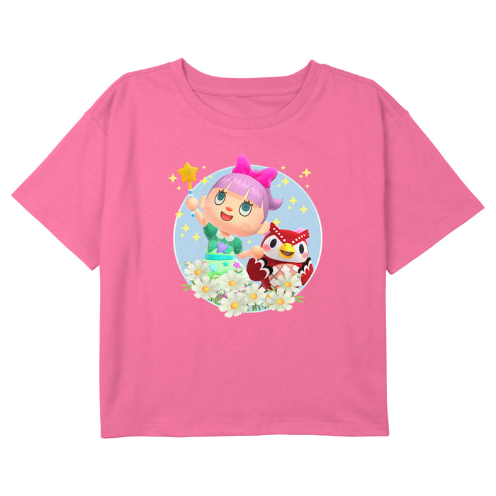 fifth sun Girl's Nintendo Animal Crossing Girly Villager T-Shirt