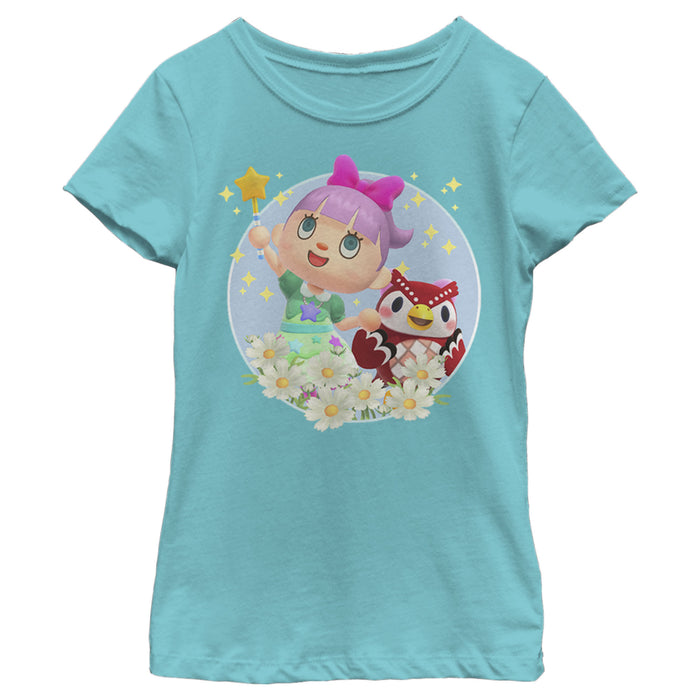 Fifth Sun Girl's Nintendo Animal Crossing New Horizons Flower Magic T-Shirt