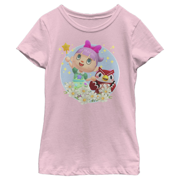 Fifth Sun Girl's Nintendo Animal Crossing New Horizons Flower Magic T-Shirt