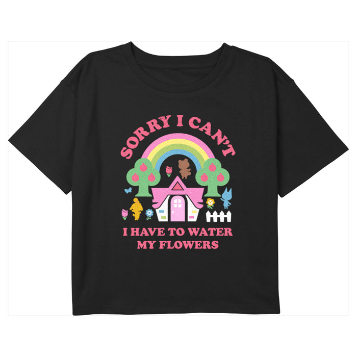 fifth sun Girl's Nintendo Animal Crossing Sorry I Can't I Have to Water my Flowers T-Shirt