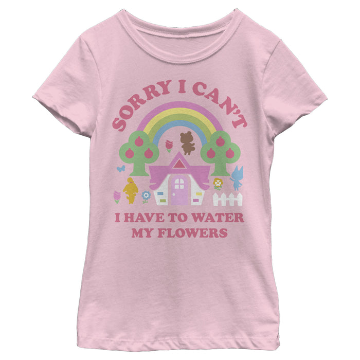 fifth sun Girl's Nintendo Animal Crossing Water My Flowers T-Shirt