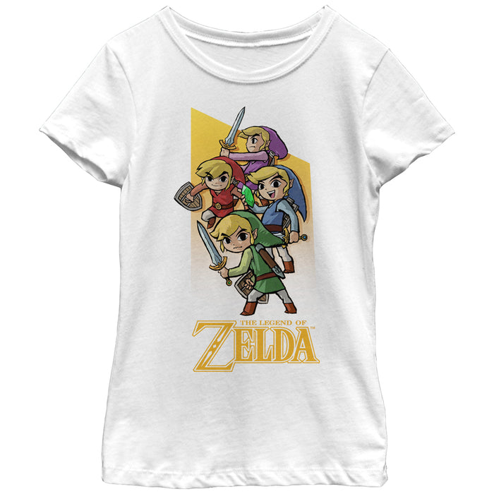 fifth sun Girl's Nintendo Legend of Zelda Four Sword Link T-Shirt