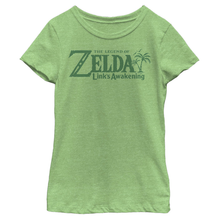 Fifth Sun Girl's Nintendo Legend Of Zelda Link's Awakening Palm Logo T-Shirt