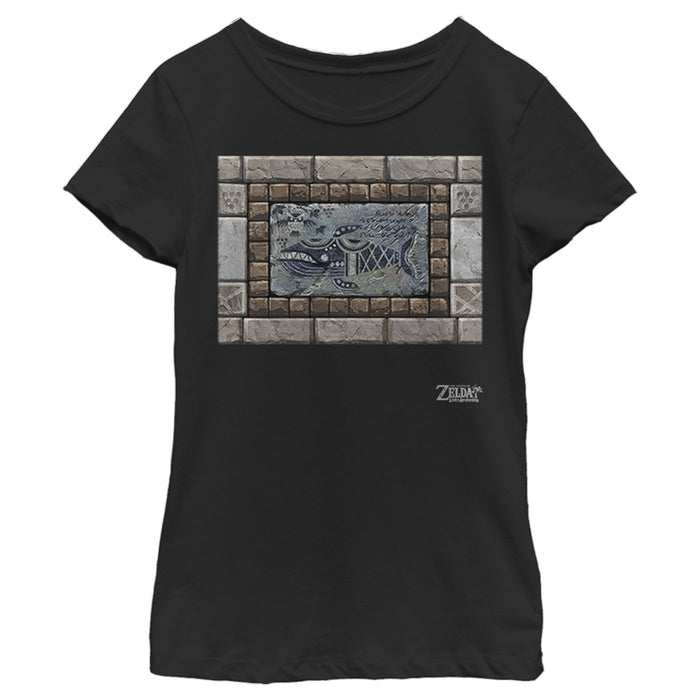 Fifth Sun Girl's Nintendo Legend Of Zelda Link's Awakening Whale Stone Tablet T-Shirt