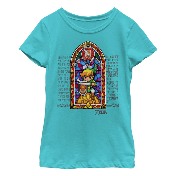 fifth sun Girl's Nintendo Legend of Zelda Stained Glass T-Shirt