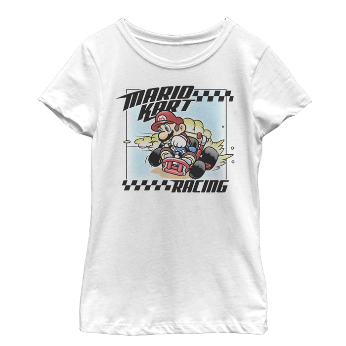 fifth sun Girl's Nintendo Mario Kart Racing Frame T-Shirt