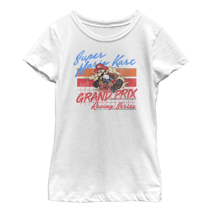 fifth sun Girl's Nintendo Mario Kart Retro Grand Prix T-Shirt