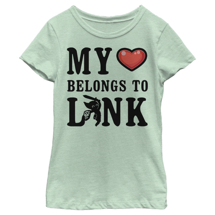 fifth sun Girl's Nintendo My Heart Belongs to Link T-Shirt