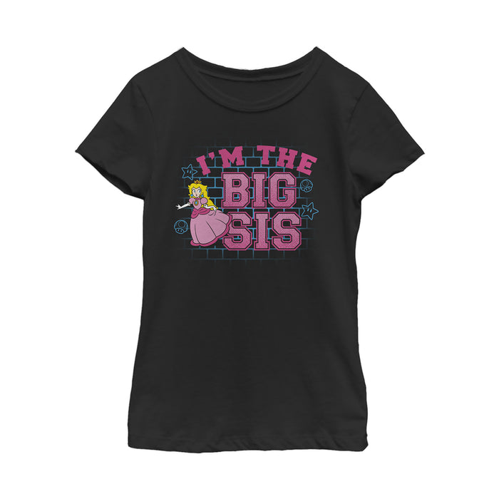 fifth sun Girl's Nintendo Princess Peach Big Sis T-Shirt