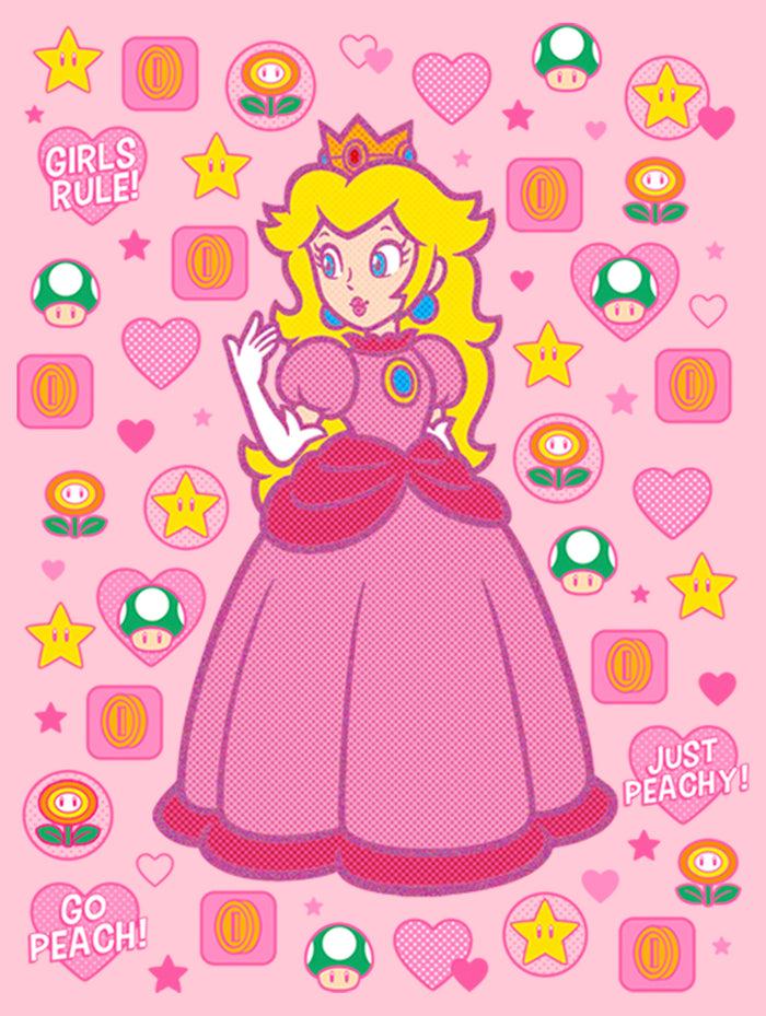 Fifth Sun Girl's Nintendo Princess Peach Girls Rule T-Shirt