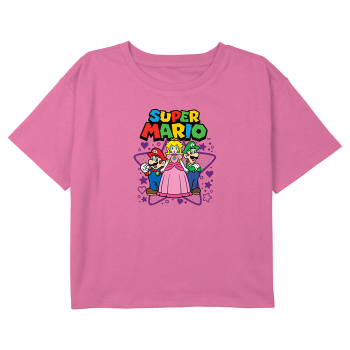 fifth sun Girl's Nintendo Super Mario Bros Characters Logo T-Shirt