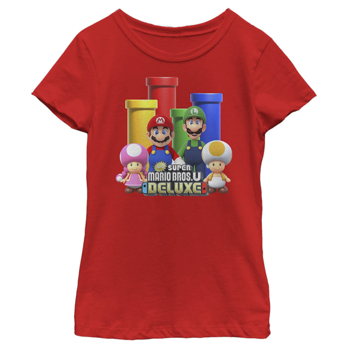 fifth sun Girl's Nintendo Super Mario Bros. U Deluxe T-Shirt