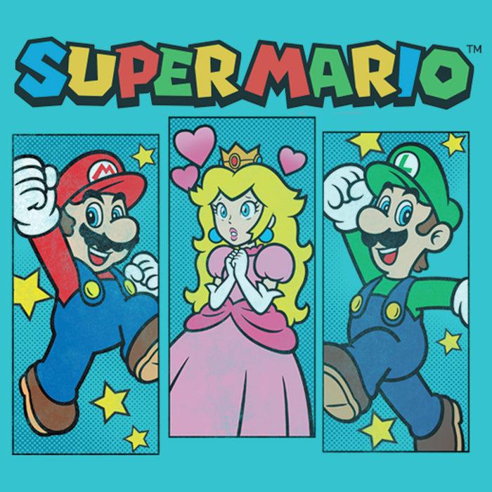 Fifth Sun Girl's Nintendo Super Mario Brothers And Princess Peach T-Shirt