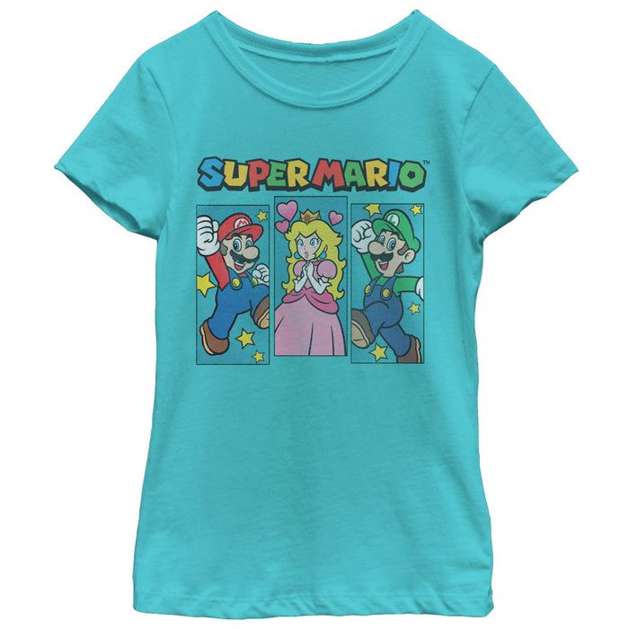 Fifth Sun Girl's Nintendo Super Mario Brothers And Princess Peach T-Shirt
