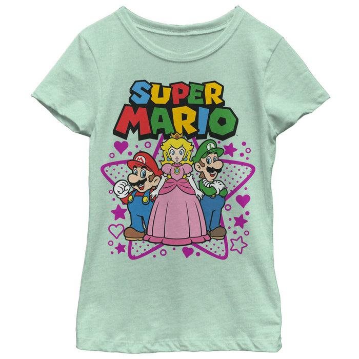 fifth sun Girl's Nintendo Super Mario Character Trio T-Shirt