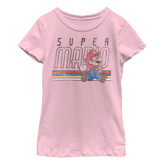 fifth sun Girl's Nintendo Super Mario Classic Stripes T-Shirt