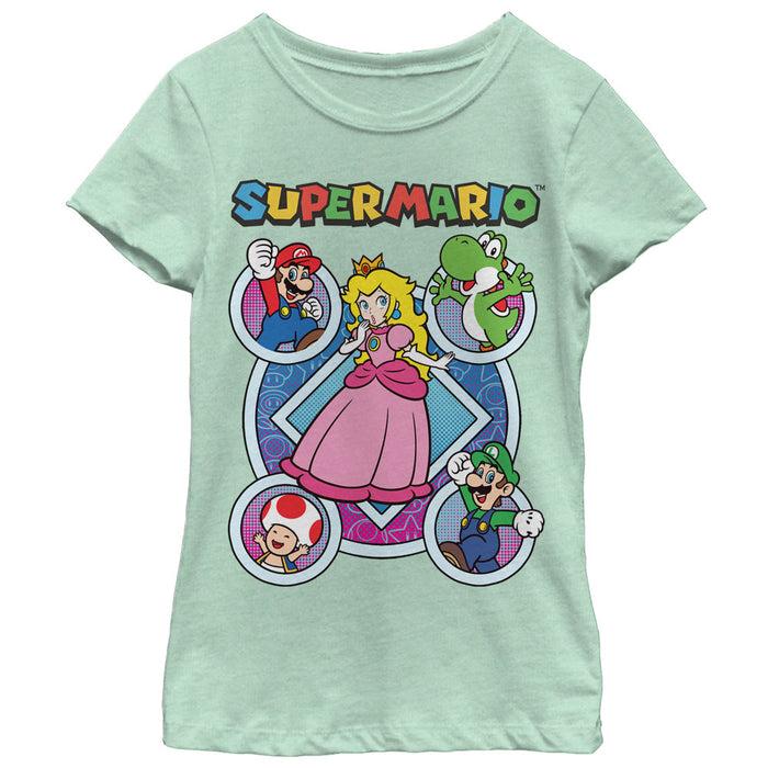 fifth sun Girl's Nintendo Super Mario Princess Peach Friends T-Shirt