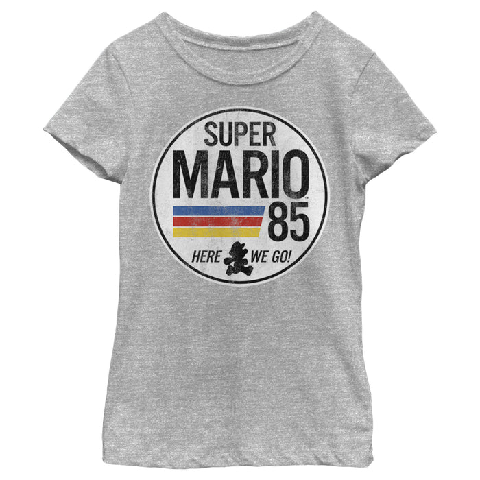 fifth sun Girl's Nintendo Super Mario Retro Rainbow Ring T-Shirt