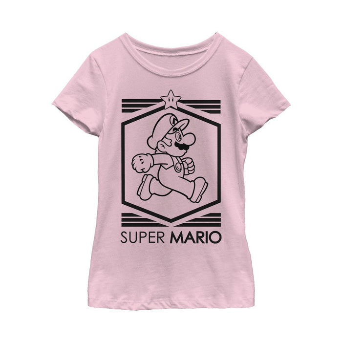 fifth sun Girl's Nintendo Super Mario Star Outline T-Shirt