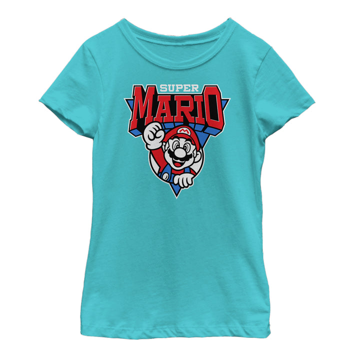 fifth sun Girl's Nintendo Team Super Mario Emblem T-Shirt