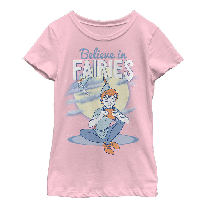 fifth sun Girl's Peter Pan Believe in Fairies T-Shirt