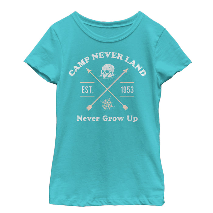 fifth sun Girl's Peter Pan Camp Neverland Est. 1953 T-Shirt