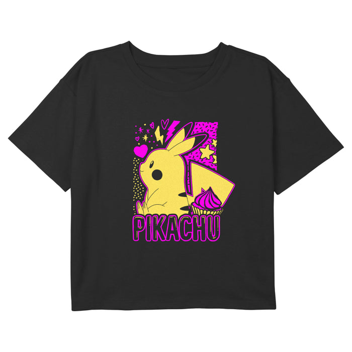 fifth sun Girl's Pokemon Pikachu Sweet Cupcake T-Shirt