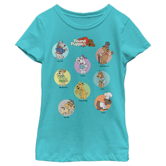 fifth sun Girl's Pound Puppies Character Portraits T-Shirt