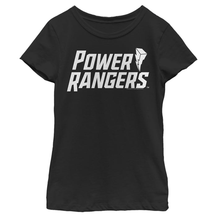 fifth sun Girl's Power Rangers Classic Lightning Bolt Logo T-Shirt