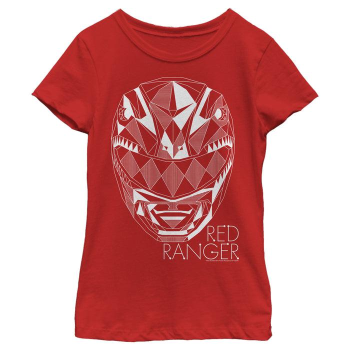 fifth sun Girl's Power Rangers Geometric Ranger Helmet T-Shirt