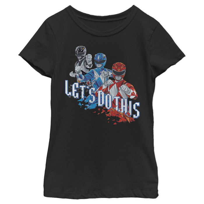 fifth sun Girl's Power Rangers Let's Do This Team T-Shirt