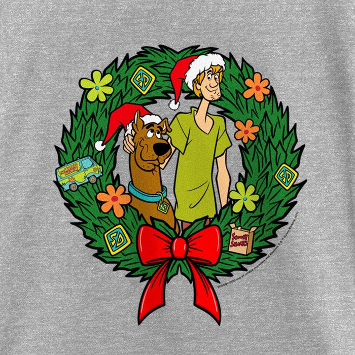 Fifth Sun Girl's Scooby Doo Christmas Shaggy And Scooby Wreath T-Shirt