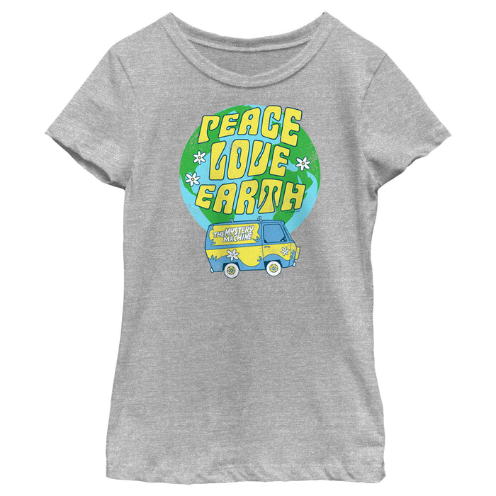 fifth sun Girl's Scooby Doo Peace Love Earth T-Shirt