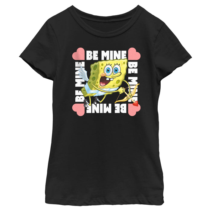 fifth sun Girl's SpongeBob SquarePants Cupid Be Mine T-Shirt