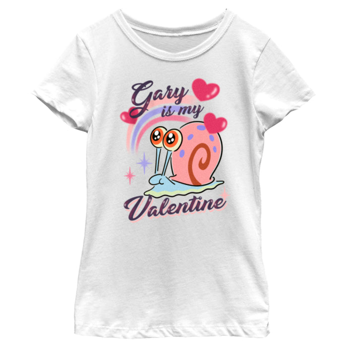 fifth sun Girl's SpongeBob SquarePants Gary is My Valentine T-Shirt