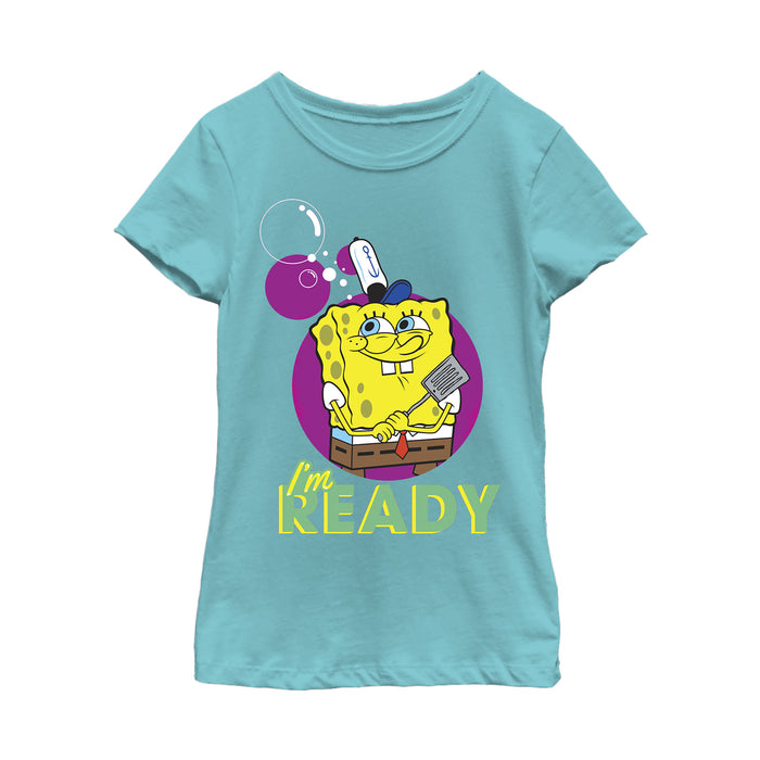 fifth sun Girl's SpongeBob SquarePants I'm Ready Burger Chef T-Shirt