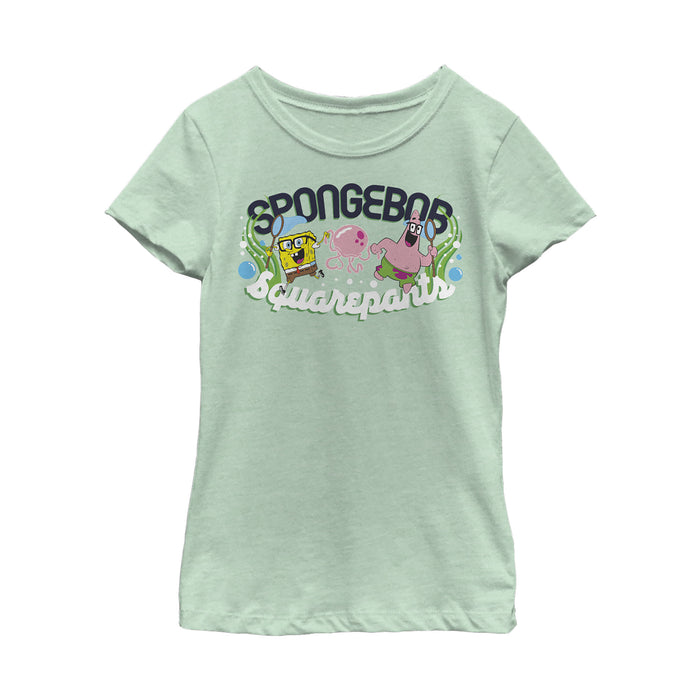 fifth sun Girl's SpongeBob SquarePants Nerdy Glasses Friends T-Shirt